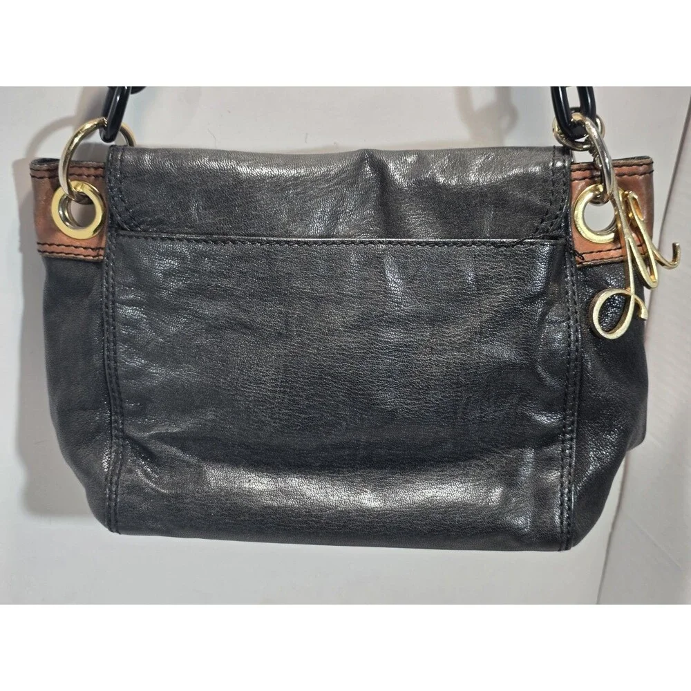 Milly Black Chain Purse with Gold Button Clasps